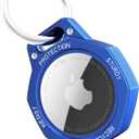 Tieuwant AirTag Holder Case- Aluminum Alloy Keychain for Apple AirTag Tracker(1 & 2 Gen) (Klein Blue)