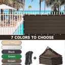 90% Fence Privacy Screen,3x10FT Shade Cloth Outdoor, Balcony Privacy Screen, Decor Fence Covering Privacy Patio,Blockage High Density Mesh for Yard/Garden/Plants, with Cable Zip Ties-Brown