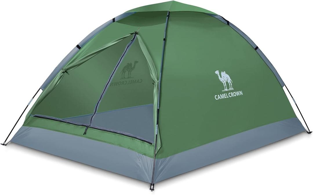 CAMEL CROWN Tents for Camping 2 Person Camping Dome Tent, Waterproof,Spacious, Lightweight Portable Backpacking Tent for Outdoor Camping/Hiking, Green