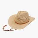 Women/Men Straw Cowboy Hat Wide Brim Sun Beach Cowgirl Hat Summer Western Cowboy for Travel Outdoor Family