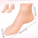 2 Pairs Silicone Socks for Dry Cracked Feet, XL Anti Slip Soft Moisturizing Socks Softening Feet, Ultra-high Stretch Pedicure Socks Foot Care After Pedicure