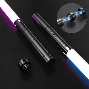 Lightsaber 2Pack,Metal Hilt Rechargeable Light Saber 15 RGB Colors with 4 Modes Fx Battle Sound,2 in 1 Dueling Lightsabers for Kids Adults Halloween Christmas Cosplay Lightsaber 2Pack,Metal Hilt Rechargeable Light Saber 15 RGB Colors with 4 Modes Fx Battle Sound,2 in 1 Dueling Lightsabers for Kids Adults Halloween Christmas Cosplay