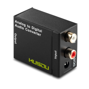Musou RCA Analog to Digital Optical Toslink Coaxial Audio Converter Adapter with Optical Cable