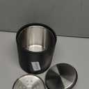 Ice Bucket with Lid, Tongs and Strainer, Stainless Steel Insulated Ice Bucket for Cocktail Bar, Ideal for Cocktail Bar, Parties, Chilling Wine, 5.5 x 5.5 x 7.3 inches (Black)