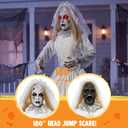 JOYIN 67" Halloween Outdoor Decorations Animatronic Bride, 180° Twisting Head Jump Scare, Creepy Sound Activated Prop with Glowing Eyes and Sounds, Scary Haunted House Props for Garden Yard Lawn