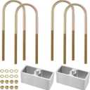 2-1/2 inch Universal Leaf Spring Lowering Block Kits, 5" Length x 2-1/3 Width Blocks, with 4 Pack Heavy Duty Galvanized U-Bolts