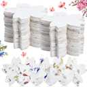 50 Pcs Handmade Seed Paper Plantable Wildflower Seed Paper Recycled Flower Petals Tags Wedding Favors for Guests Craft Gifts Cards for Envelope Birthday Party, 5 Styles (Flower Shape)