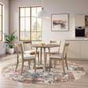 Tortania Washable 10' Round Area Rug for Living Room: Modern Abstract Neutral Large So' Thin Rugs - Non Slip Indoor Carpet for Bedroom Dining Room Office Nursery Home Floor Decoration - Colorful Multi