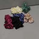 CEELGON Big Real Silk Scrunchies for Women Extra Large Scrunchie Satin Oversized Silk Scrunchy for Thick Hair Elastic Hair Ties Jumbo Hair Scrunchies 6 Pack (black,white,mulberry,champagne,blue,green)