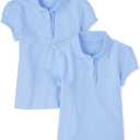 The Children's Place Girls Short Sleeve Ruffle Pique Polo Multipack ( 3 T, Daybreak 2-pack)