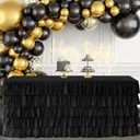 Black Tulle Table Skirt 6ft Tutu Table Skirt For Rectangle Table Birthday Party Decorations Baby Shower Girls Parties Cake Dessert Table Decorations Ruffle Table Skirting