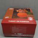 JOIEDOMI 6FT Thanksgiving Inflatables Turkey on Pumpkin Outdoor Decorations, Light Up Inflation Turkey Pumpkin with LED, Happy Thanksgiving Blow Ups for Outside Decorations Yard Garden Lawn Party