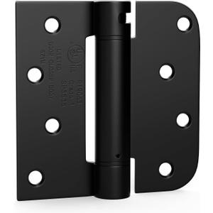 goldenwarm 3pack Black Door Hinges 4 Inch Self Closing Spring Door Hinge with Square & 5/8" Radius Corners - Adjustable Door Closing, Residential & Heavy-Duty Hardware