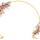 Wokceer Round Backdrop Stand 8FT Gold Wedding Arch Metal Circle Balloon Arch Stand for Birthday Party Wedding Bridal Shower Anniversary Ceremony