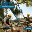 12 Inch Electric Pole Saws for Tree Trimming, 2-in-1 Cordless Pole Saw with 2 x 4.0Ah Battery Powered Chainsaw Lightweight with Shoulder Strap for Thicker Wood Cutting Pruning