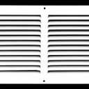 HVAC Premium 22'' x 8'' [Duct Opening] Flat Stamped Steel Return Air Grille - Sidewall and Ceiling - HVAC Vent Duct Cover - White [Outer Dimensions: 23.75''w X 9.75''h]