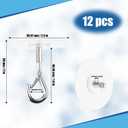 Sankoly 12 Pcs Self Adhesive Ceiling Hooks No Drilling Ceiling Hooks Stainless Steel Eye Hooks for Hanging Small Plants Wind Chimes, Secure/Enclosed Design, Easy to Open
