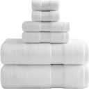 Bath Towels Set of 6 Large 27x55 Inches 650GSM Super Soft Absorbent Cotton Shower Towels for Bathroom -White,6PCS
