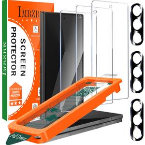 IMBZBK [Auto-Dust Removal] 3 Pack Front Screen Protector for Samsung Galaxy Z Fold 7, [Military Grade Shatterproof] 9H+ Tempered Glass + 3 Camera Lens Protector accessories, Ultra Durable