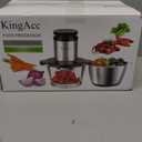 KingAcc Food Processor, 8-Cup 500W Meat Grinder & Mini Electric Vegetable Chopper with Copper Motor, 2 Blades & Dual Bowls (Glass+Stainless Steel), Overheat Protection for Baby Food/Meat/Home Kitchen
