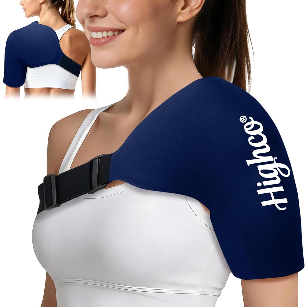 Shoulder Ice Pack Wrap for Rotator Cuff and Arm, Reusable Compression Cold Brace for Pain Relief & Muscle Relaxation, Tendonitis, Swelling, Discomfort After Surgery, Hot &Cold Therapy Ice Pack for Shoulder (Large-Navy blue)