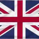 United Kingdom Flag 5x8 FT,1ply Printed Union Jack Flag with Vivid Color and Fade Proof, Canvas Header and Double Stitched, UK Polyester Flags with Brass Grommet