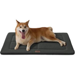 Reversible Dog Crate Pad Bed for Medium Dogs,Washable & Non-Slip Kennel Pet Mat, High Density Foam and Soft Fleece Cat Bed for Indoor & Outdoor Use, 35" x 23", Dark Gray