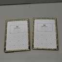 YiPinYin Gold 5x7'' Bamboo Detail Designs Metal Picture Frame 2pack,Elegant Narrow Plated Photo Frames 5x7'' With Soft Touch Velvet Backing for Desktop and Wall Décor