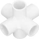 PVC Pipe Connector, 10 PCS PVC Fitting Connector, 6 Way Side Outlet Tees Fitting Elbow (White)