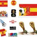 5 x FIFA World Cup 2026 Official Licensed Sticker for Spain, 12Pcs Waterproof Decals for Laptop, Water Bottle, Car, Spain Jersey World Cup 2026