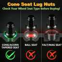 [BRONEVO] 20 Pcs M12x1.5 Lug Nuts, 6 Spline Tuner Wheel Nuts 1.38" (35mm) Length, 60 Degree Conical/Acorn Seat, Closed End Electrophoretic Black Lug Nuts with 2 Socket Keys for Aftermarket Wheels