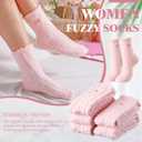Shyyween 5 Pairs Women Bow Fuzzy Socks Fluffy Cozy Slipper Socks for Sleeping Coquette Bow Birthday Gifts
