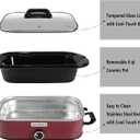 4-Quart Slow Cooker with Casserole Manual Warm Setting - Perfect Kitchen Small Appliance for Family Dinners, Dishwasher Safe Crock, Red