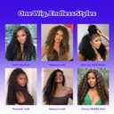 Brown with Highlight Synthetic Lace Front Wig 13x4 Long Curly Wig with Baby Hair Natural Preplucked Hairline 24 Inch Wavy Wig for Black Women Daily Party Use