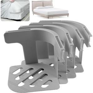 Antetek Sheet Holder, Heavy Duty Fasteners for Twin Queen King Beds, Secure Fitted Sheets, 4 Pack, White (white1)