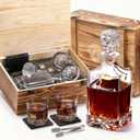 Lion Head Whiskey Decanter Set by Luskeycor  Whiskey Gift Set - 24oz 750 ml with GlassesWhiskey Stones, Coasters and Tong  Whiskey Gifts for Men, Husband, Dad, BoyfriendChristmas