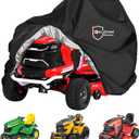 Riding Lawn Mower Cover, Universal Fits Decks up to 54", 600D Heavy Duty Waterproof Lawn Tractor Cover, Outdoor Protection Against UV, Dust, Wind, Ride-on Mower Tractor Storage with Elastic Hem