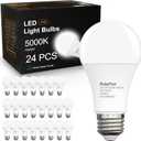 A19 LED Light Bulbs,Daylight 5000K,100 Watt Equivalent,24 Packs