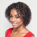 Short Curly Human Hair Wigs for Black Women Lightweight Breathable Highlight Wig Ombre Black and Copper Brazilian Hair 1B/30 Kinky Curly Wigs for Summer