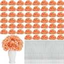 104 Pcs Hydrangea Artificial Flowers, Fall Faux Hydrangea with Stems for Wedding Arch, Silk Hydrangeas for Centerpieces Home Garden Baby Shower Party Decoration (Terracotta)