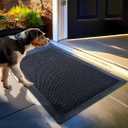 Muddy Mat Mesh Door Mat  Heavy-Duty Quick-Dry Floor Mat, Sand & Dirt Trapper for Indoor & Outdoor, Ideal for Entrance, Mudrooms, Patios & Garages, Low-Profile Non-Slip, Washable  Black 23"x35"x0.4"