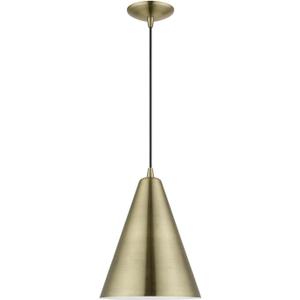 Livex Lighting, 40852-01, Dulce, Cone Pendant, Antique Brass