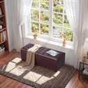 47.2" End of Bed Storage Ottoman Bench Burgundy UFSND01R, 17.7"D x 47.2"W x 17.7"H