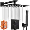 Shower Faucet Set with 10 Inch Rain Head and Handheld,Matte Black