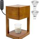 BAUSATZ Candle Warmer Lamp with Timer, Candle Warmer, Candle Warmers, Lamp Candle Warmer for Jar Candles, Birthday Gifts (Wooden)