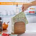 ALELION Acacia Wood Napkin Holder for Table, Wooden Upright Napkin Holders for Kitchen, Standing Napkin Dispenser for Kitchen Dining Room Party Cocktail Outdoor Use