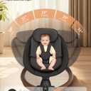 Baby Swing for Infants, Electric Baby Swing with Bluetooth, Portable Infant Swing with 5 Speeds, 10 Lullabies, 5-Point Harness & Remote Control, for Newborns Infants Indoor Outdoor Use (Black)