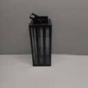 Stainless Steel Lantern 5.5 x 14 Inch Tall Metal Hanging Lanterns with Clear Glass Panels, Indoor & Outdoor Home Decor for Parties & Events - Black Finish