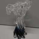 Hand Blown Blue Glass Vase, Unique Art Beautiful Ocean Glass Vase for Home Centerpiece, Coffee Table, Living Room, Office Decor - 8" H