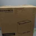 SONGMICS Trash Can, 2 x 8 Gallon (2 x 30 L) Garbage Can for Kitchen, with 15 Trash Bags, 2 Compartments, Plastic Inner Buckets and Hinged Lids, Airtight, Silver and Black ULTB60NL